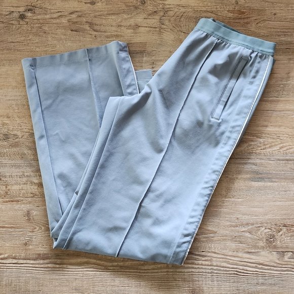 Tory Burch Double Knit Track Pants Dusted Blue L $248 - Picture 2 of 6